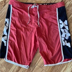 Fox Men's Athletic Red and Black Shorts